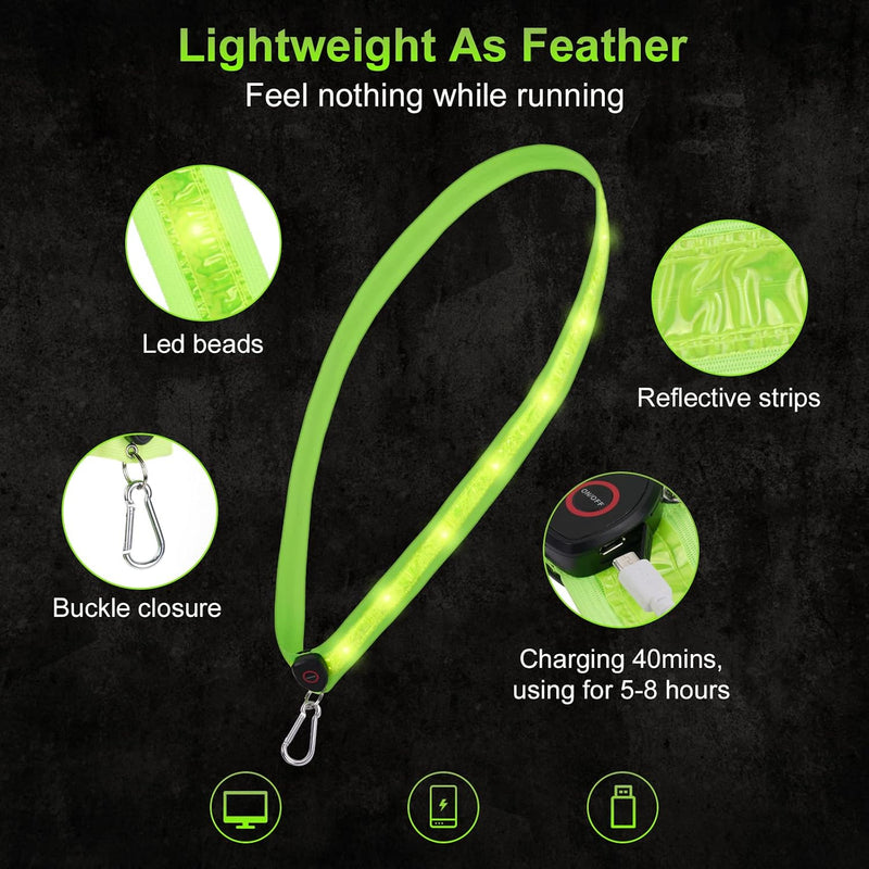 Laden Sie das Bild in Galerie -Viewer, flintronic Led-veiligheidsschouderriem, USB-oplaadbaar, led-lichtende enkele schouderriem met 3 verlichtingsmodi, voor mannen en vrouwen, nachtwandelingen, hardlopen, fietsen, joggen
