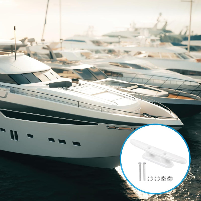 Load image into Gallery viewer, Bootkikkers 4 stuks 100 mm van nylon wit met schroeven – touwklemmen – boot kajak accessoires
