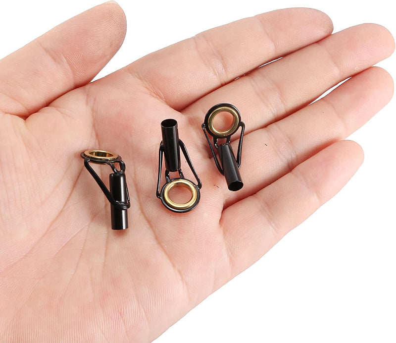 Laad afbeelding in Galerijviewer, Hengel topogen 3 stuks 1 mm van roestvrij staal zwart-goud – hengeltop reparatieset – visaccessoires
