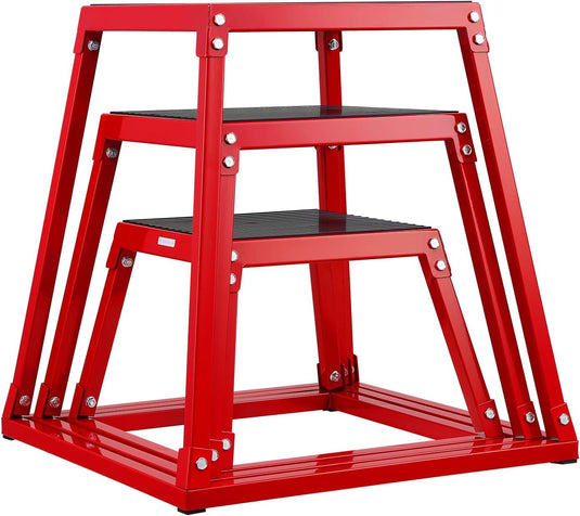 Plyo box set met meerdere hoogtes 30-76 cm en antislip platform – jump boxes – plyometrische training