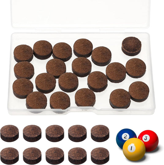JJUNW 20 stuks biljartkeu punten, 13mm poolkeu punten vervangingsset, biljart poolkeu tips vervangingstips biljart keu accessoires set voor biljartstokken snooker poolkeu