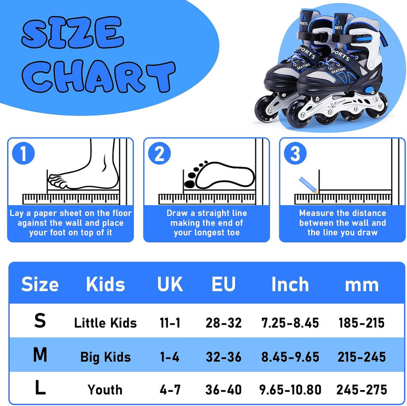 Carica immagine in Galleria Viewer, Verstelbare inline skates voor kinderen maat 32-36 met lichtgevende wielen – beginners rolschaatsen blauw
