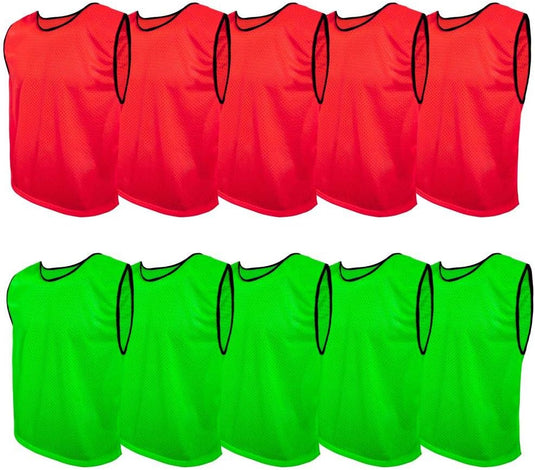Training bibs set of 10 in 2 colours