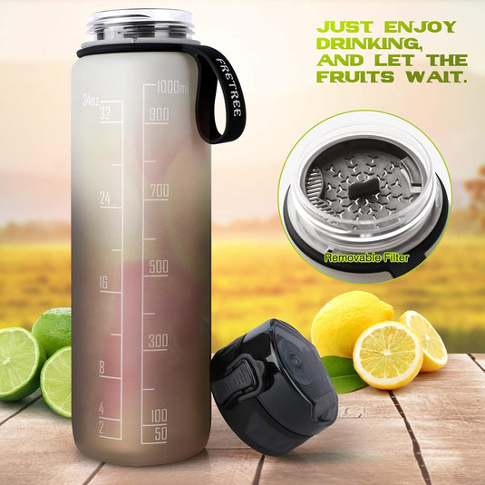 Drinkfles 1 liter BPA-vrij met antislip grip en lekvrije sluiting – waterfles – sportfles