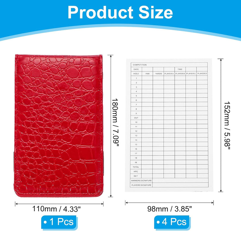 Laden Sie das Bild in Galerie -Viewer, Golf-Scorekartenhalter aus PU-Leder, 18 x 11 cm, mit 4 Scoreblättern – Yardage-Büchlein – Golf-Score-Aufzeichnung
