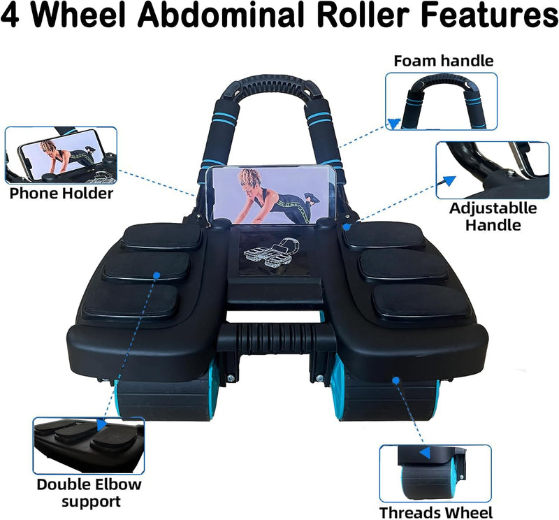 Load image into Gallery viewer, Ab roller met automatische rebound elleboogsteun en kniemat – buikspiertrainer – ab wheel
