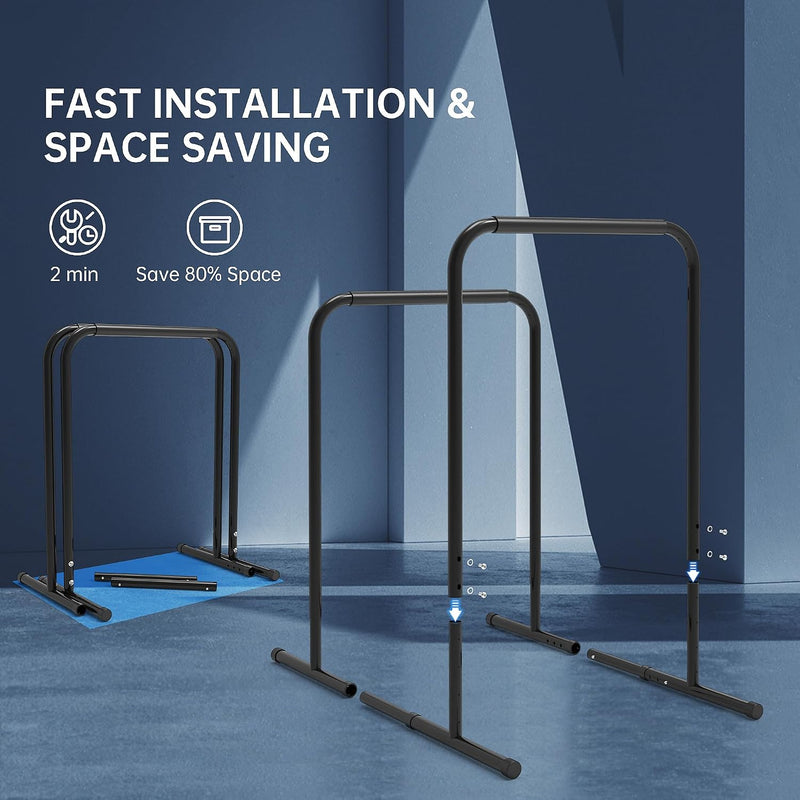 Laad afbeelding in Galerijviewer, Verstelbare dip bars 87-100 cm van staal tot 136 kg – dip station – calisthenics
