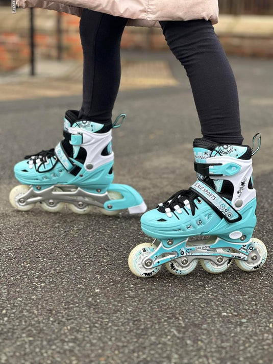 Adjustuble Rolschaatsen met oplichtende wielen voor kinderen en volwassenen - Kids Inline Roller laarzen met opbergtas voor peuters, rolschaatsen voor meisjes, jongens, professionals en
