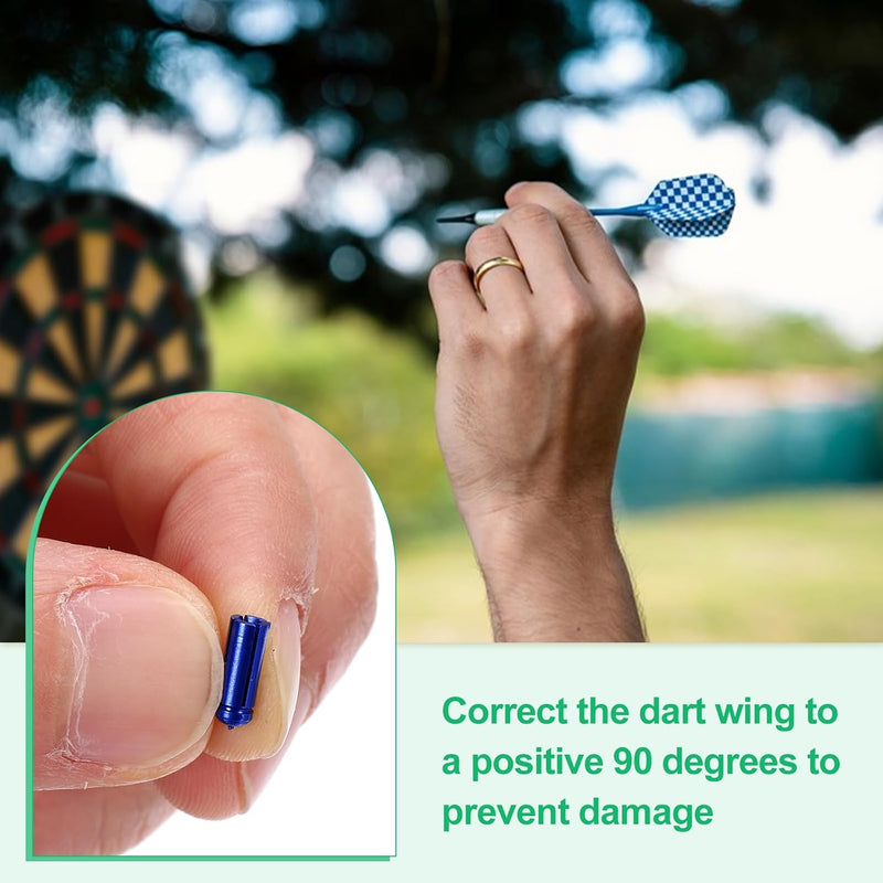 Laden Sie das Bild in Galerie -Viewer, Dart flight protectors 8 stuks van aluminium blauw – 90 graden flight savers – dart accessoires

