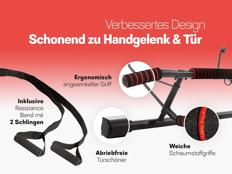 Laden Sie das Bild in Galerie -Viewer, Zusammenklappbare Klimmzugstange für den Türrahmen mit Schlingentrainer bis 200 kg – Klimmzugstange – Krafttraining
