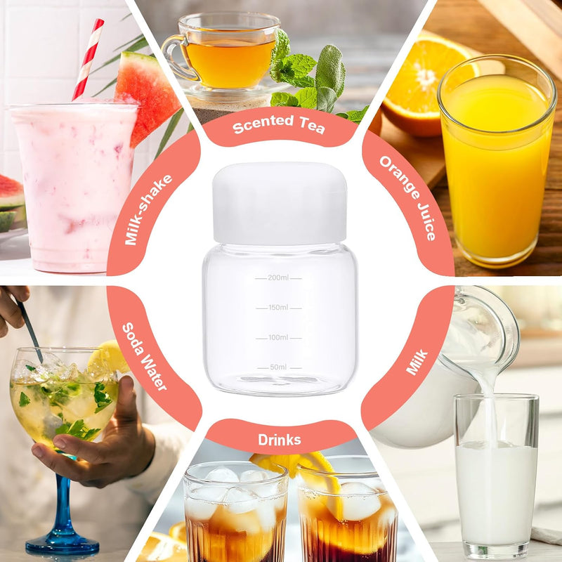 Laad afbeelding in Galerijviewer, Glazen drinkflessen 300 ml met lekvrije schroefdop – sapflessen – drinkflessen voor onderweg
