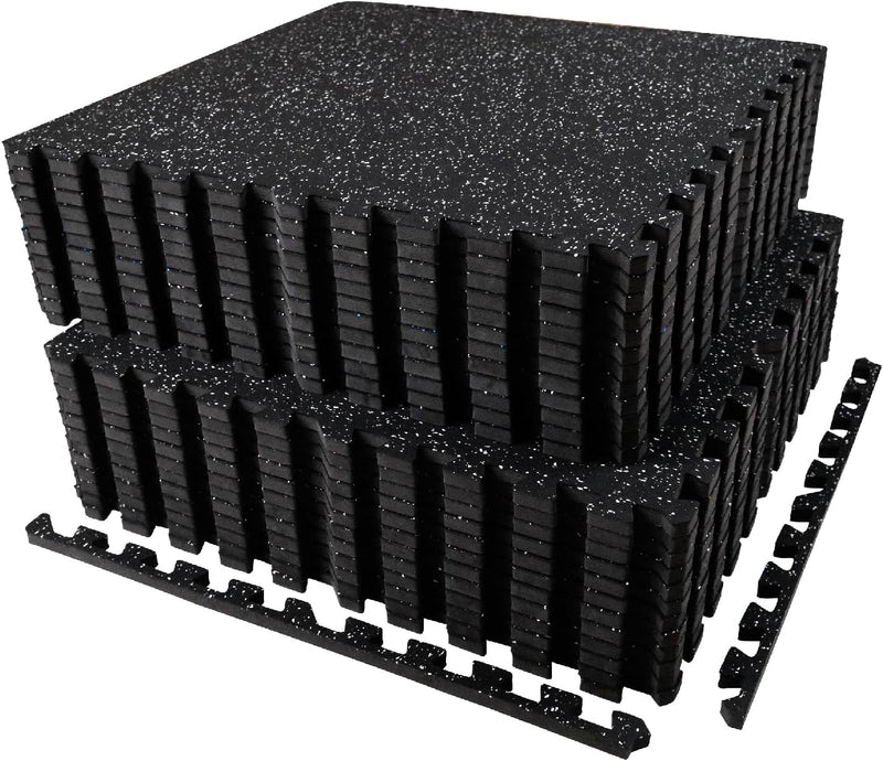 Laden Sie das Bild in Galerie -Viewer, Puzzelmat fitness 12 stuks – 60 x 60 x 1,4 cm – antislip rubber en EVA vloerbescherming voor homegym – zwart/wit
