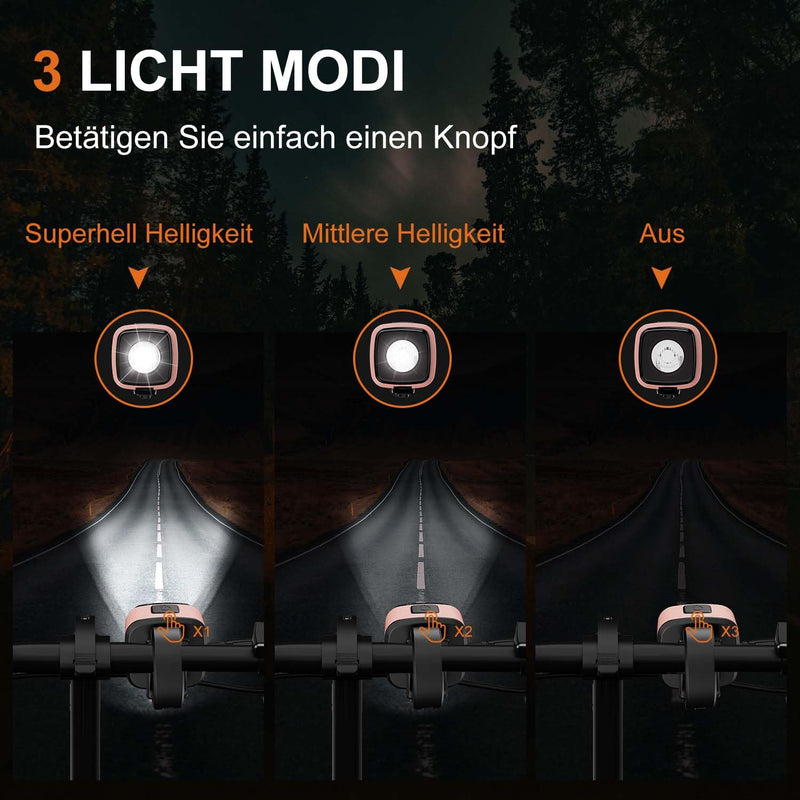 Load image into Gallery viewer, Antimi Fahrradleuchten-Set, StVZO-zugelassen Beleuchtungsset Led IPX5 Frontlicht + Rücklicht Fahrradlicht Set USB Typ C
