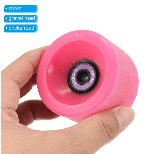 Longboard wielen 65 x 51 mm 78A met ABEC-11 lagers 4 stuks zwart – cruiser skateboard wielen