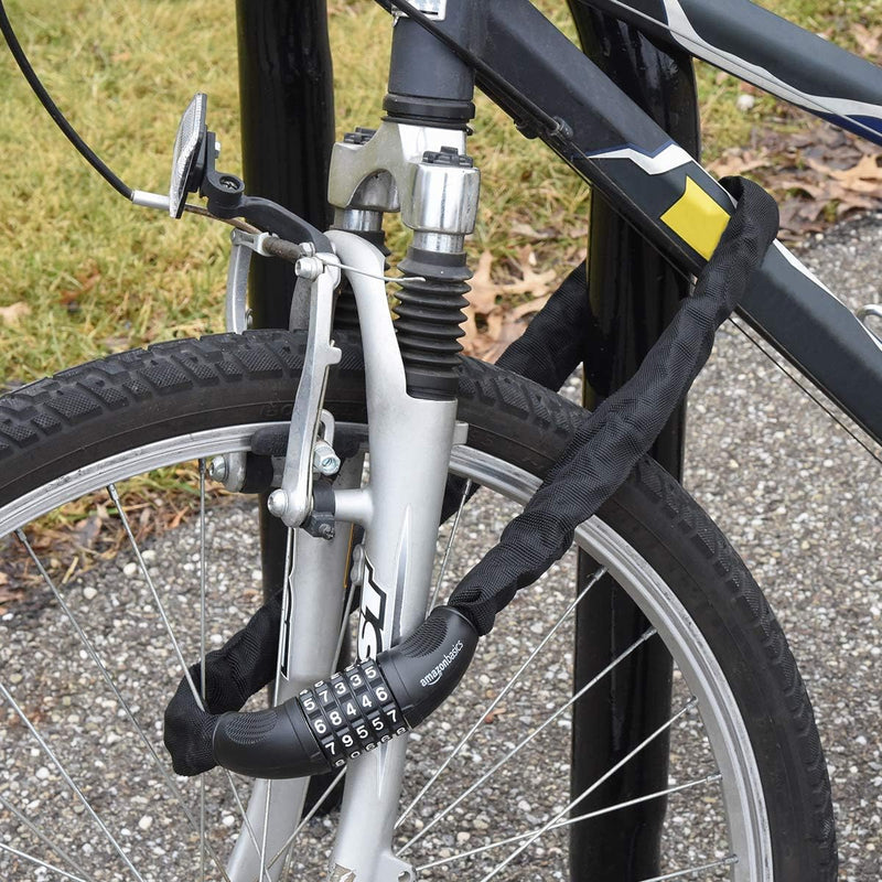 Load image into Gallery viewer, Fietskettingslot met 5-cijferig cijferslot 97,2 cm zwart – Fietsslot – Kettingslot
