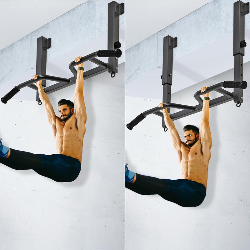 Load image into Gallery viewer, Optrekstang voor plafondmontage met 4 gripposities tot 227 kg – pull-up bar – krachttraining
