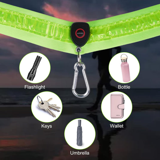 flintronic Led-veiligheidsschouderriem, USB-oplaadbaar, led-lichtende enkele schouderriem met 3 verlichtingsmodi, voor mannen en vrouwen, nachtwandelingen, hardlopen, fietsen, joggen