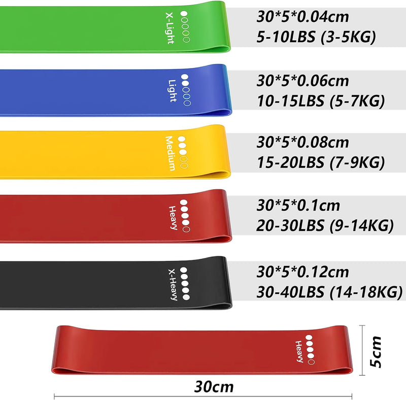 Load image into Gallery viewer, Resistance Band Set Van 5, Hoogwaardige Weerstandsbanden, Resistance Band Set Met Oefeninstructies En Draagtas, Gymnastiekband Voor Yoga, Pilates, Fitness, thuis trainen, stretchen
