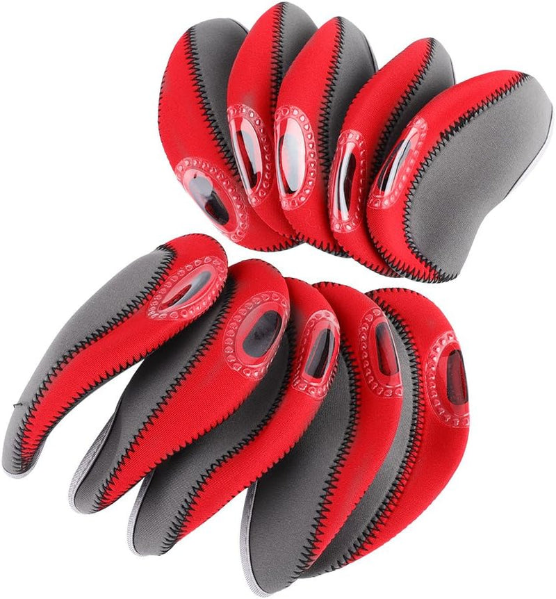 Load image into Gallery viewer, Golfijzer beschermhoezen 10 stuks van neopreen met transparant nummervenster – iron covers – golfclubonderhoud
