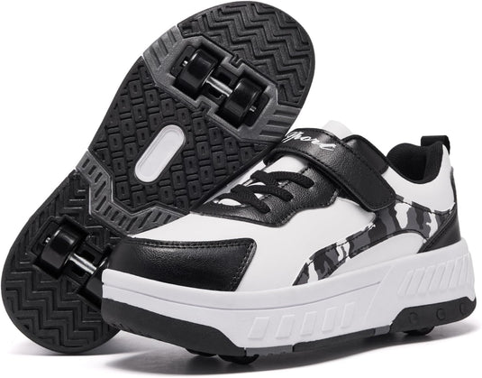 Schoenen met wieltjes, voor jongens en meisjes, kinderrolschaatsen, 2-in-1 rolschaatsen, gymschoenen, skateboardschoenen