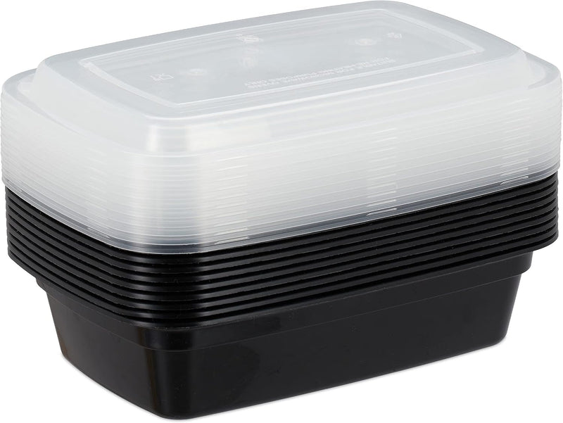 Chargez l'image dans la visionneuse de la galerie, Meal prep bakjes set van 10 stuks 1 liter zwart
