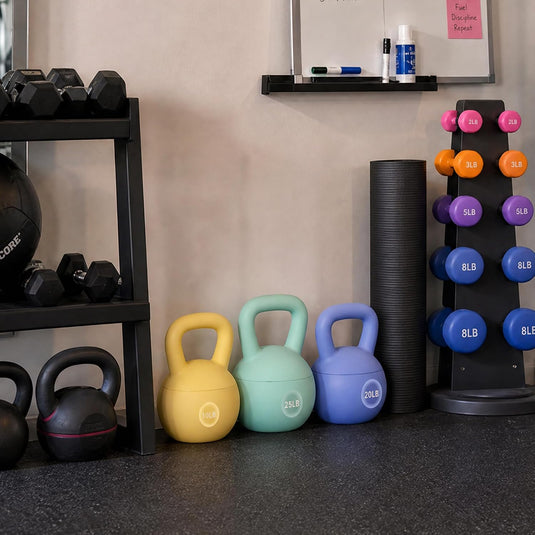 Zachte kettlebell 6,8 kg roze