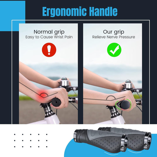 Ergonomische fietshandvatten 22 mm voor draaigreepschakeling