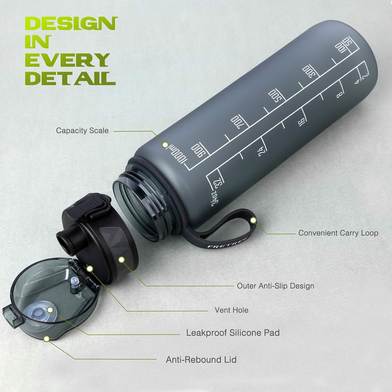 Chargez l'image dans la visionneuse de la galerie, Drinkfles 1 liter BPA-vrij met antislip grip en lekvrije sluiting – waterfles – sportfles
