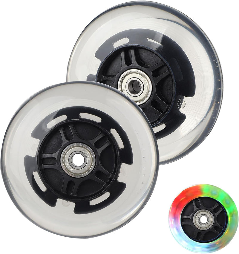 Load image into Gallery viewer, DBREAKS Lichtgevende stuntstep, wielen met ledverlichting, 100 mm, ABEC, 9 kogellagers, hardheid 88A, geschikt voor alle scooters (zwart)
