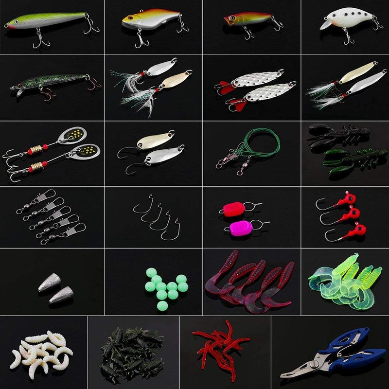 Bild im Galerie-Viewer laden, Kunstköder-Set mit 120 Teilen, Spinnern, Softbaits und Hardbaits inklusive Aufbewahrungsbox – Raubfischköder – Angelzubehör
