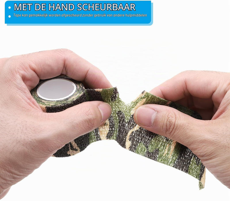 Load image into Gallery viewer, Zelfklevende camouflageband 4 rollen 5 cm breed zwart – camo tape – outdoor accessoires
