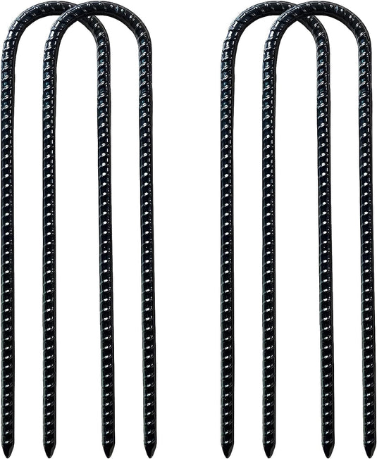 U-vormige grondankers 4 stuks 30 cm van verzinkt staal – trampoline haringen – tuinankers