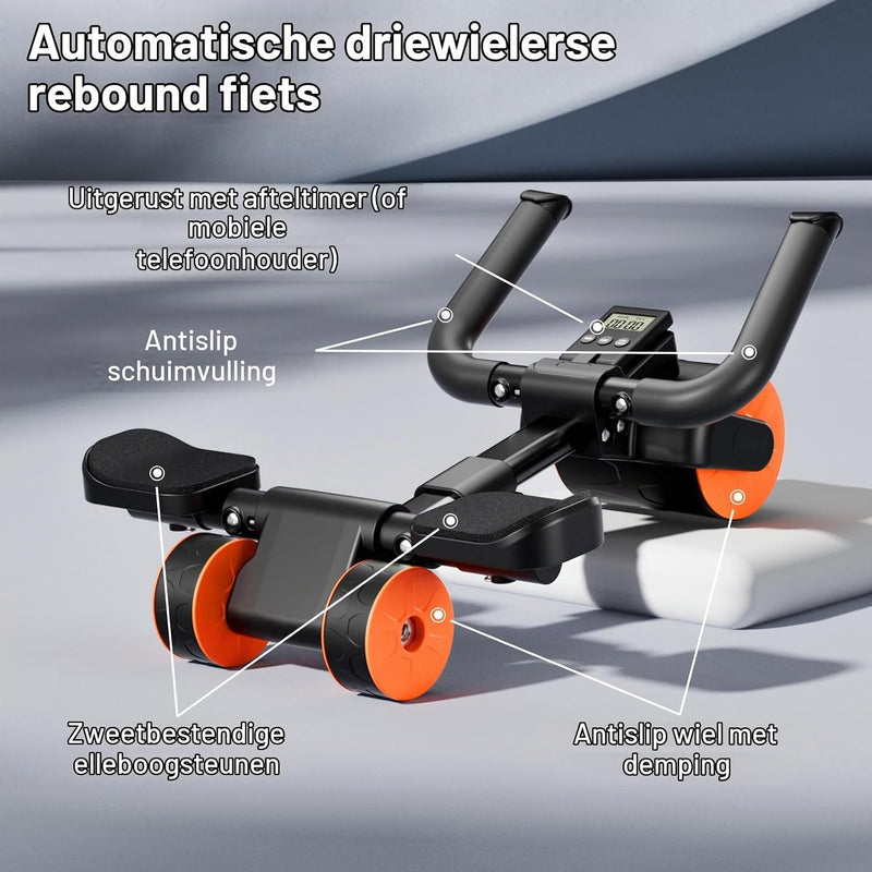 Load image into Gallery viewer, Ab roller met elleboogsteun automatische rebound en timer – buikspiertrainer – ab wheel
