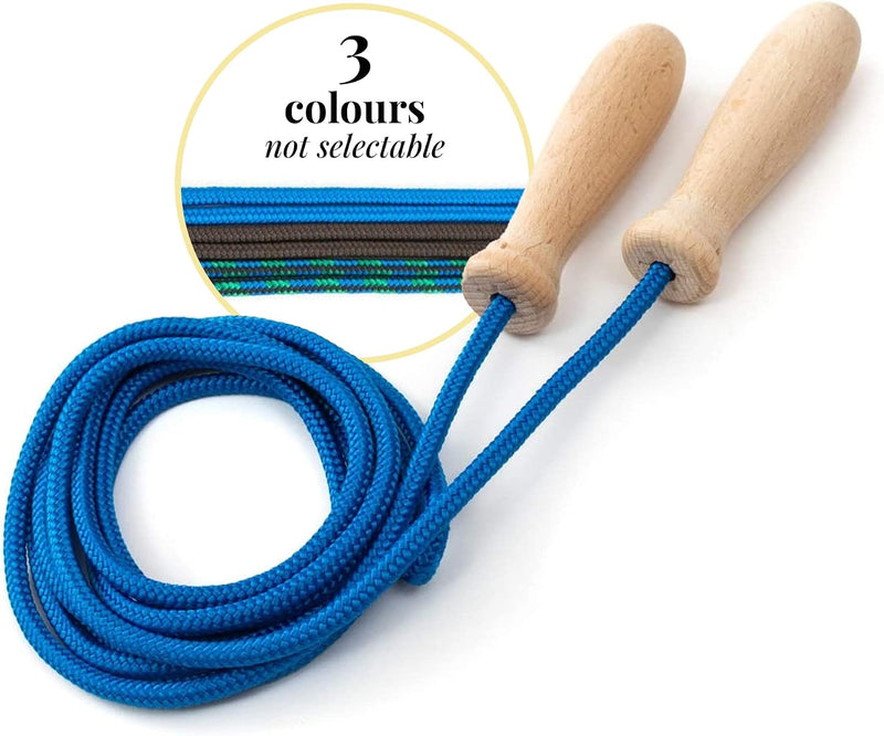 Laad afbeelding in Galerijviewer, Tuuli Accessories – Jump Rope with Wooden Handles and Cotton Rope, Skipping Rope for All Ages, Exercise Tool for Fitness, 230 centimeters
