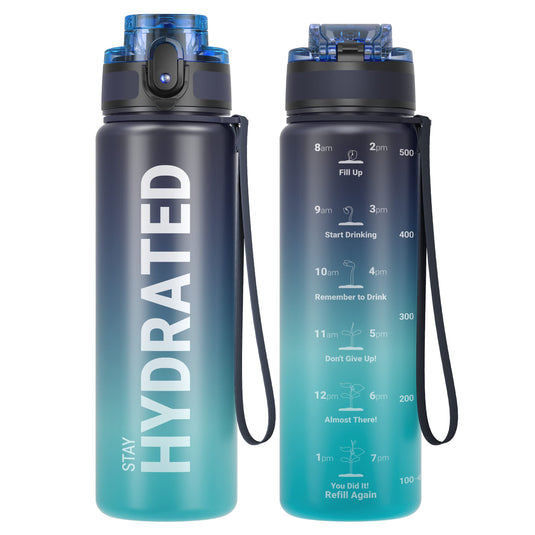 Drinkfles 750 ml BPA-vrij met tijdmarkeringen en lekvrije dop – waterfles – sportfles