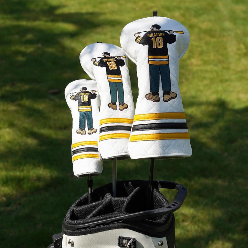 Laden Sie das Bild in Galerie -Viewer, Golfclub beschermhoes met geborduurd filmpersonage van kunstleer – cartoon headcover – golfclub bescherming

