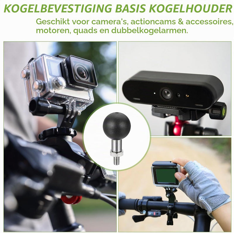 Carica immagine in Galleria Viewer, Kogeladapter 1 inch met M6 schroefdraad van roestvrij staal – ball mount adapter – camera accessoires
