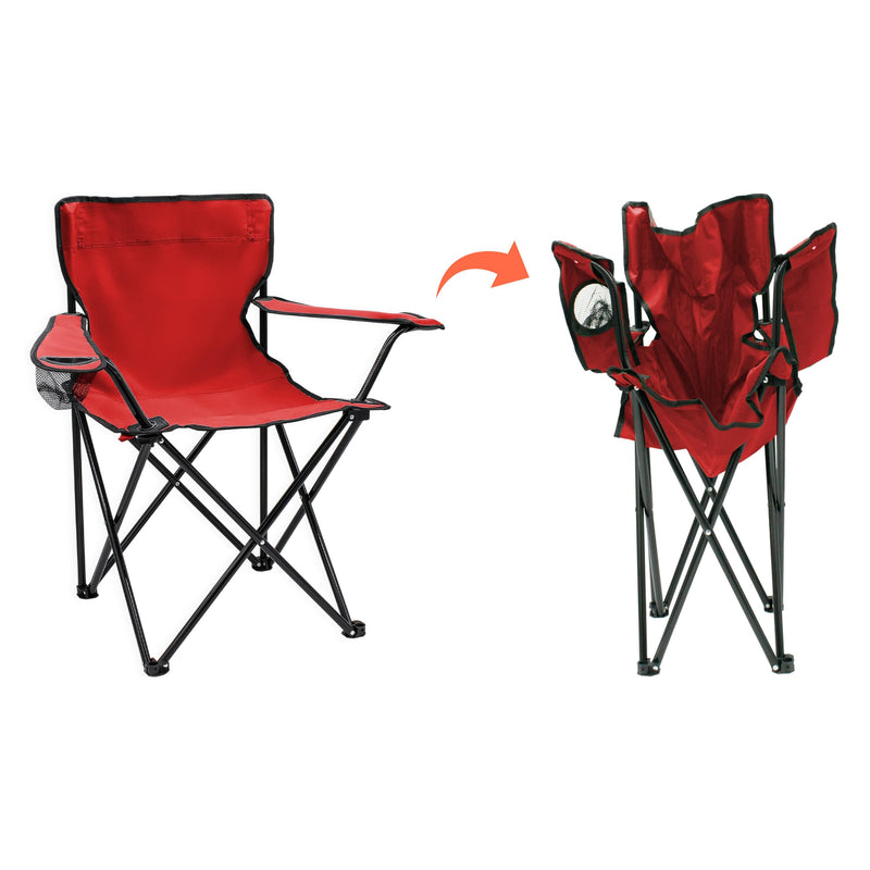 Chargez l'image dans la visionneuse de la galerie, Campingstoelen Opvouwbaar 2 Stuks met Bekerhouder tot 100 kg – Vouwstoel – Kampeerstoel
