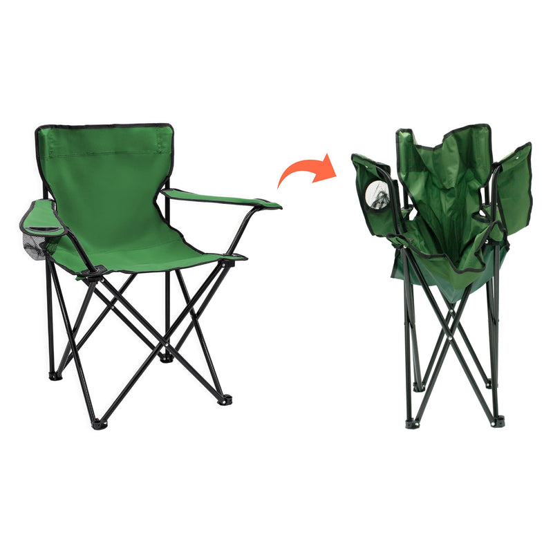 Chargez l'image dans la visionneuse de la galerie, Campingstoelen Opvouwbaar 2 Stuks met Bekerhouder tot 100 kg – Vouwstoel – Kampeerstoel
