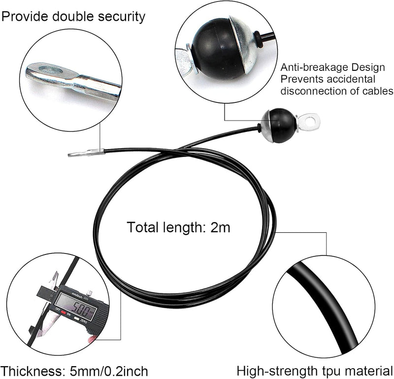Load image into Gallery viewer, 2 m Fitness Stalen Kabel Fitness Gym Vervanging Kabel Thuis Gym Kabel Accessoires Fitness Katrol Kabel Systeem Heavy Duty Stalen Kabel Voor Thuis Gym

