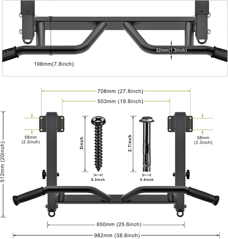 Load image into Gallery viewer, Optrekstang voor plafondmontage met 4 gripposities tot 227 kg – pull-up bar – krachttraining
