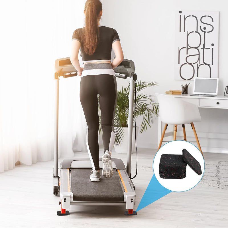 Load image into Gallery viewer, Antivibratie matten 6 stuks 10 x 10 x 1 cm zwart-rood – vloerbeschermers – fitnessapparatuur accessoires
