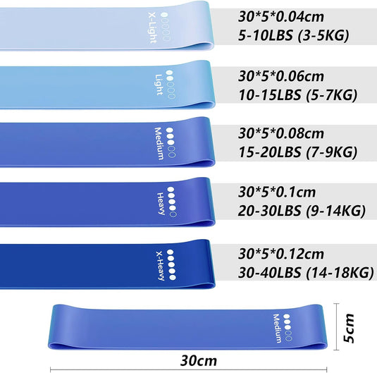 Resistance Band Set Van 5, Hoogwaardige Weerstandsbanden, Resistance Band Set Met Oefeninstructies En Draagtas, Gymnastiekband Voor Yoga, Pilates, Fitness, thuis trainen, stretchen