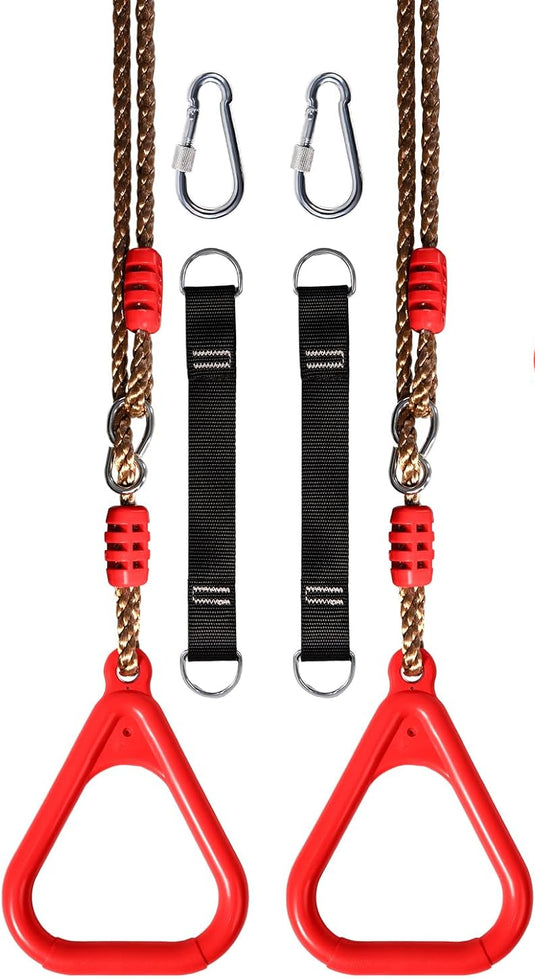 Gymnastiekringen 2 stuks met verstelbare touwen 120-200 cm tot 120 kg – klimringen – schommel accessoires