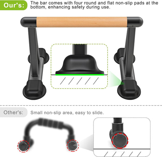 Hoge parallettes 24 cm met antislip en gevoerde handgrepen tot 300 kg – push-up bars – calisthenics