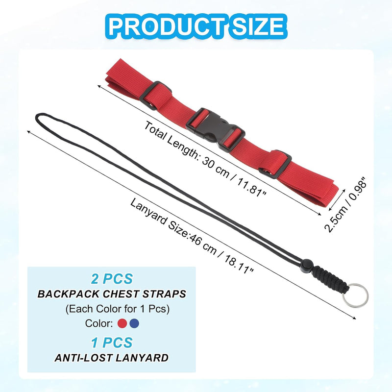 Load image into Gallery viewer, Verstelbare rugzak borstband set met snelgesp en veiligheidskoord – borstriem – outdoor accessoires
