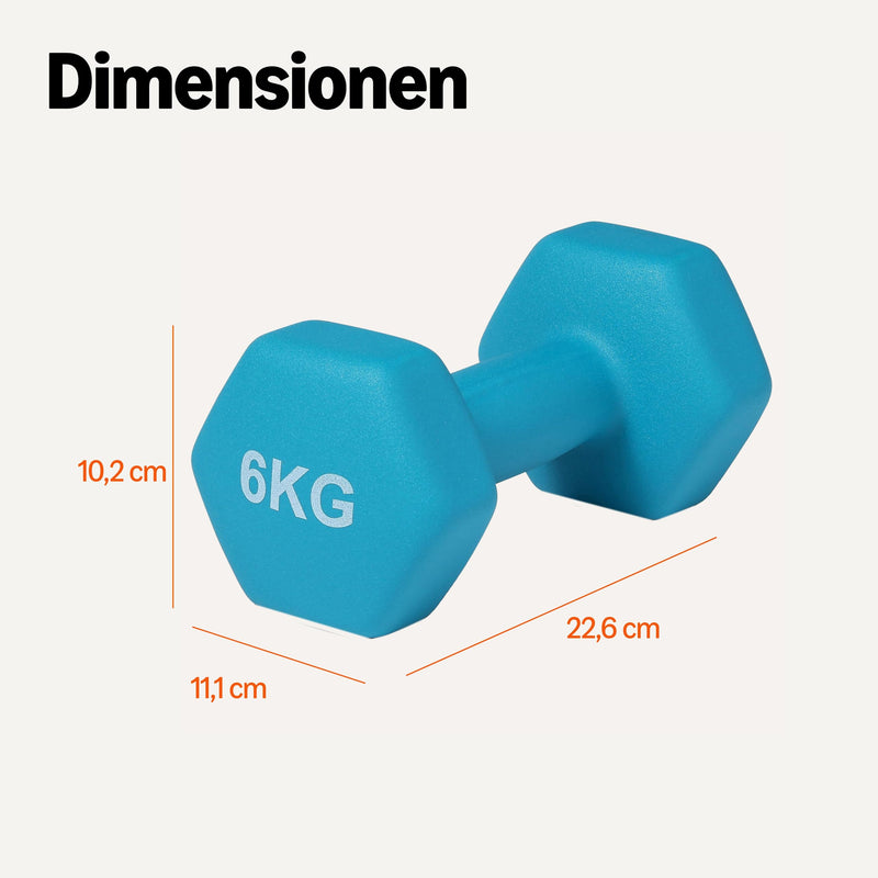 Load image into Gallery viewer, Amazon Basics Neopren Hanteln Gewichte, Hantelset, 2er-Set, 1–5kg, Sechseckig, für Krafttraining und Fitnesskurse

