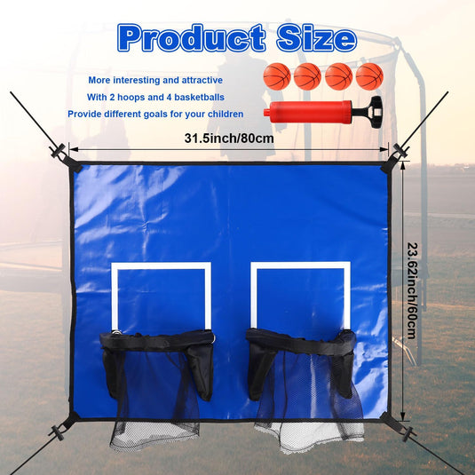 Trampoline basketbalring met dubbele mand en 4 miniballen – basketbalset – trampoline accessoires