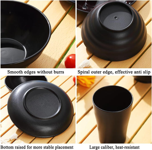Campingservies set voor 1 persoon met bestek en tas