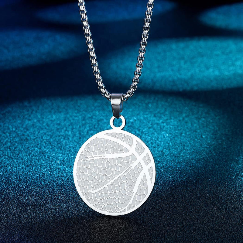 Laad afbeelding in Galerijviewer, Basketbal ketting met hanger roestvrij staal
